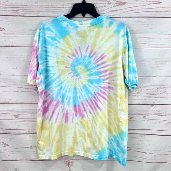 Led Zeppelin Spiral Pastel Boho Tie Dye Graphic Tee T-shirt - Picture 7 of 7